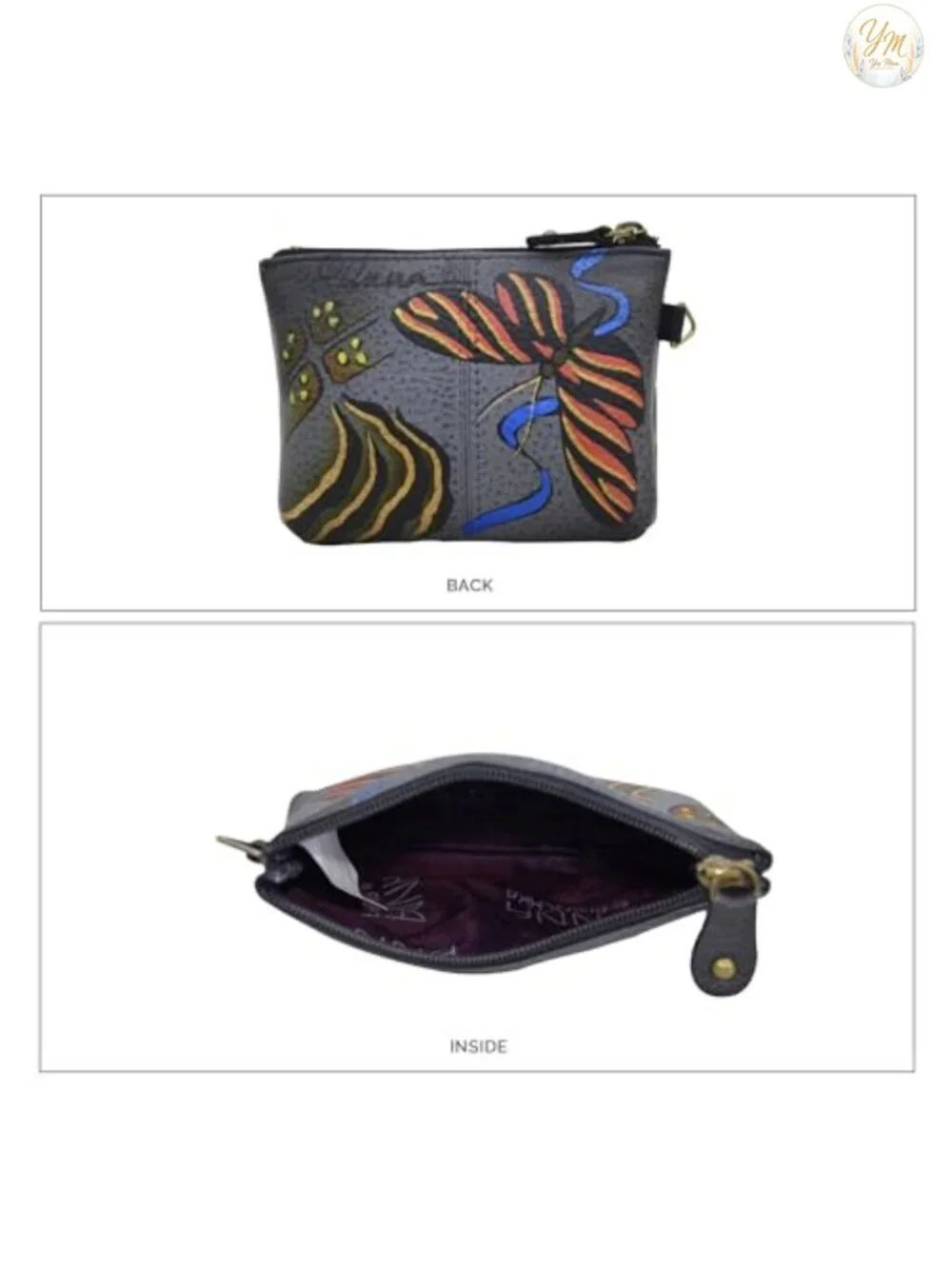 Hand Painted Leather Coin Pouch Purse